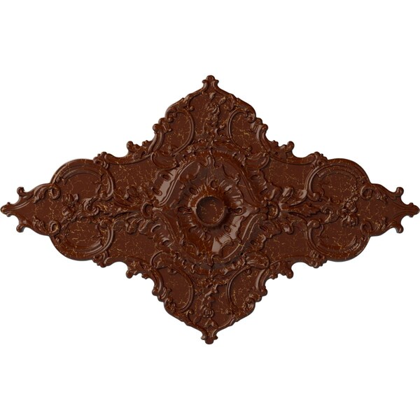 Ekena Millwork Melchor Diamond Medallion (Canopies up to 4"), 67 1/4"W x 43 3/8"H x 4"ID x 2"P, Burnished Mahogany CM70X43MLBMC - main